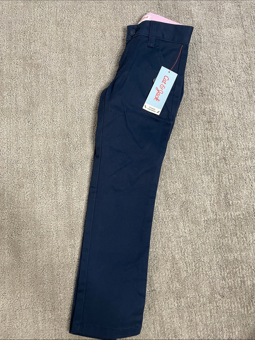 Cat & Jack Navy Pants with Pink Waistband Detail
